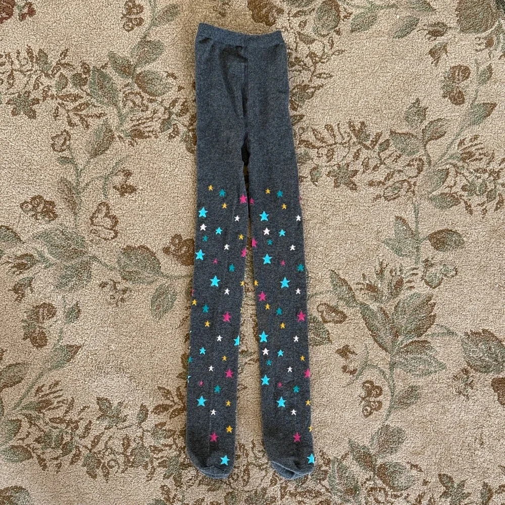 Girls Target gray and Multicolor Star Pattern Kids Tights. Never wore. Size 7-10